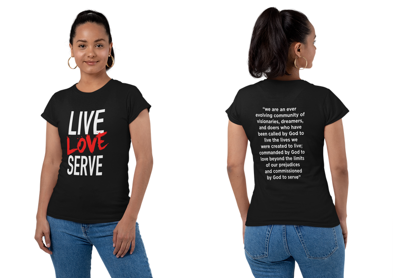 Live Love Serve Purpose Statement Short Sleeve T-Shirt - Black