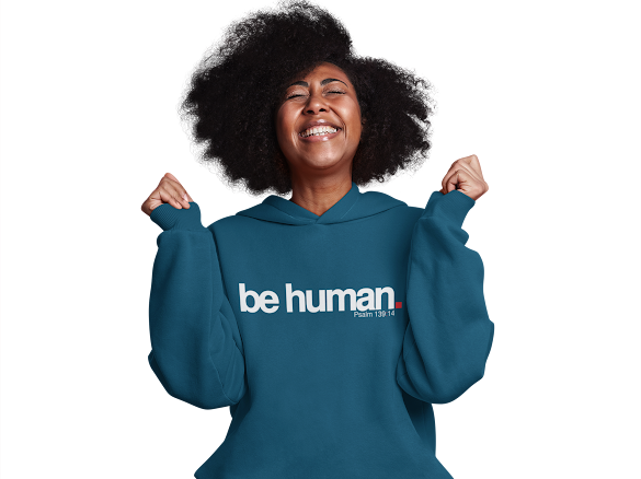 Be Human Hoodie - Antique Sapphire