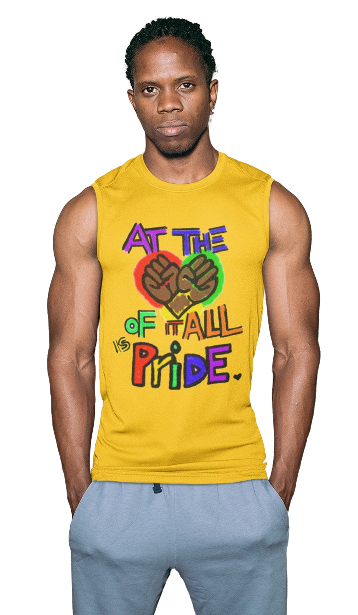Dream Center At the Heart of It Pride Tank Top - Gold