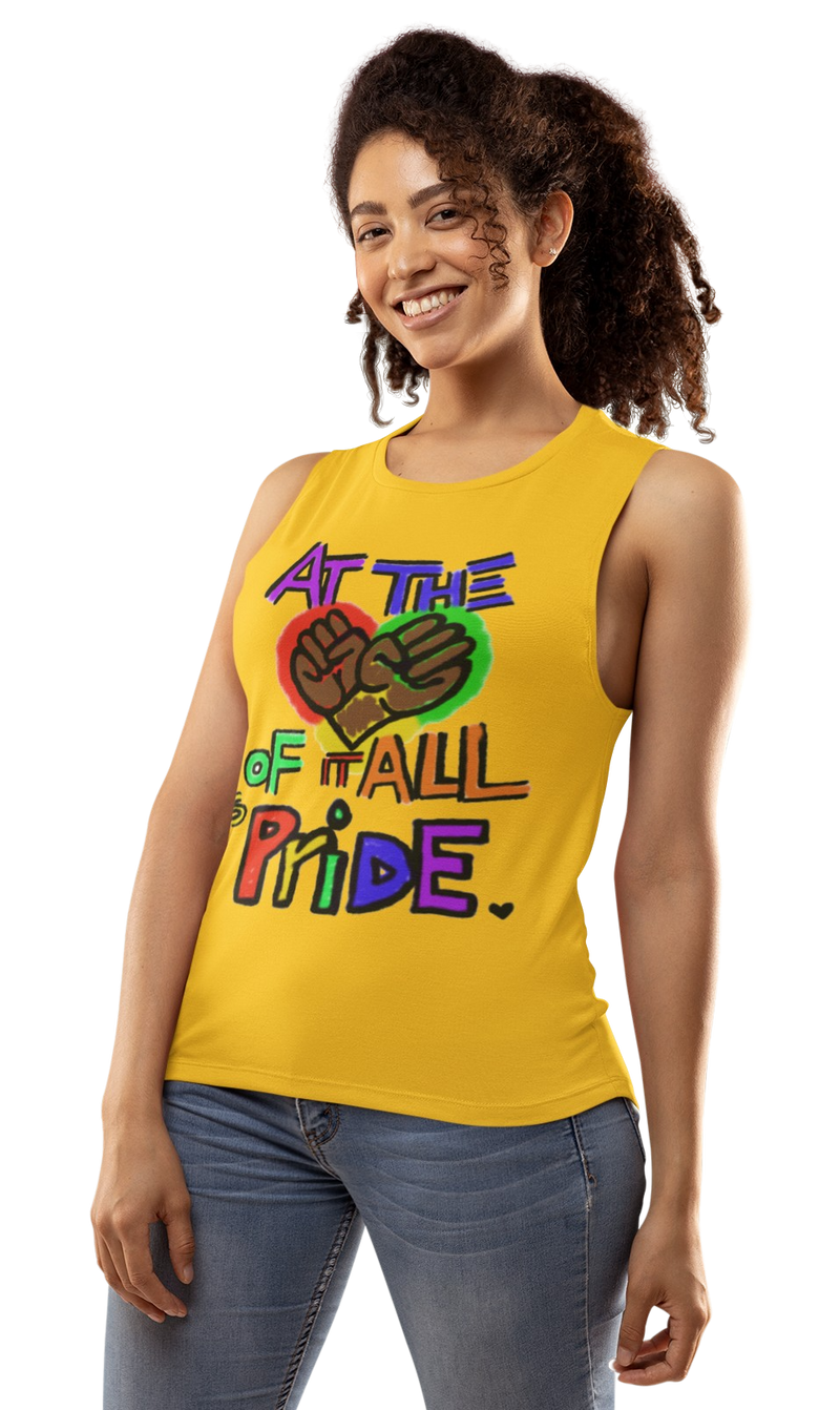 Dream Center At the Heart of It Pride Tank Top - Gold
