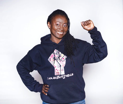 I AM UNSTOPPABLE BREAST CANCER - BLACK - PULLOVER HOODIE | UNISEX