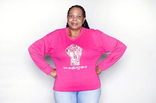 I am Unstoppable Breast Cancer - Long Sleeve T-Shirt - Cyber Pink
