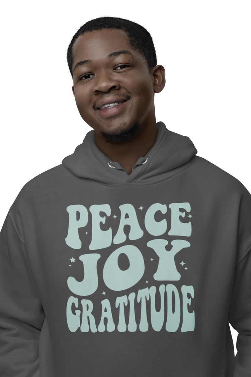 Peace. Joy. Gratitude. Hoodie - Charcoal