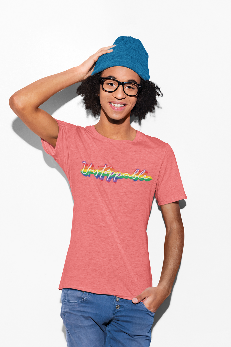 Unstoppable Pride Cursive Shirt - Heather Orange