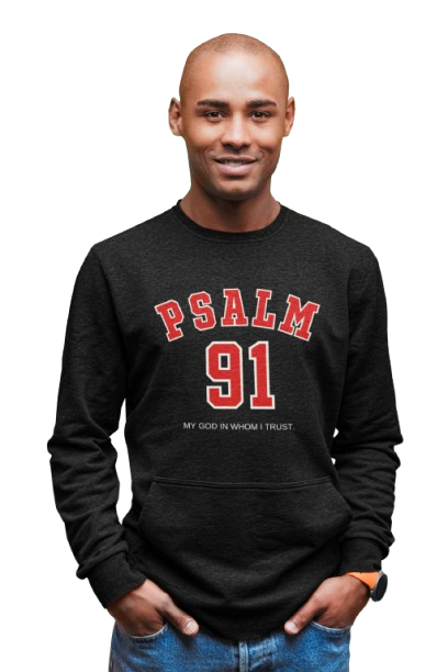 Psalm 91 - Crew Sweat Shirt - Black
