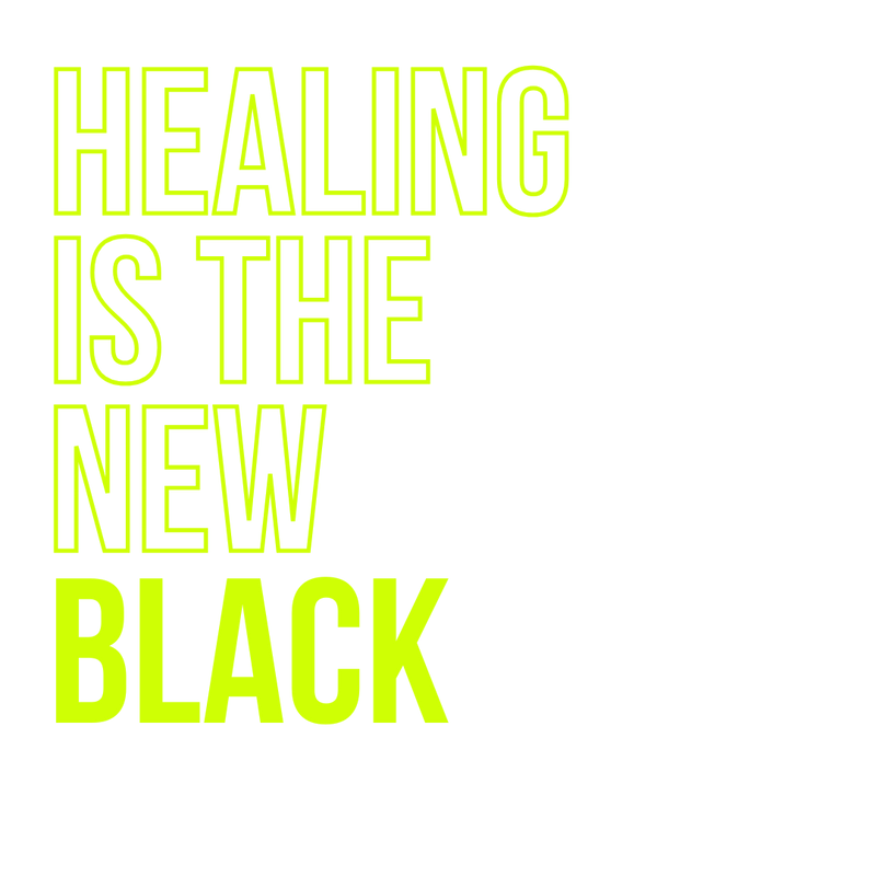 Hope Center Healing is the New Black - Crew Sweat Shirt - Black & Highlighter