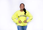 Hope Center Blessed Crew Sweat Shirt - Neon Yellow